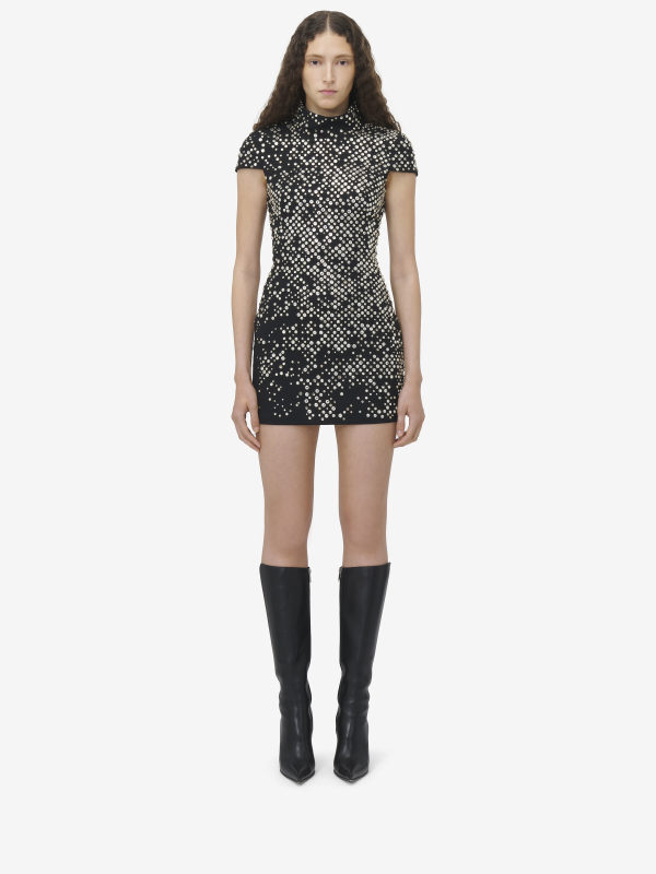 ALEXANDER MCQUEEN - Crystal Embroidered Mini Dress - Item 819104QZAN31000